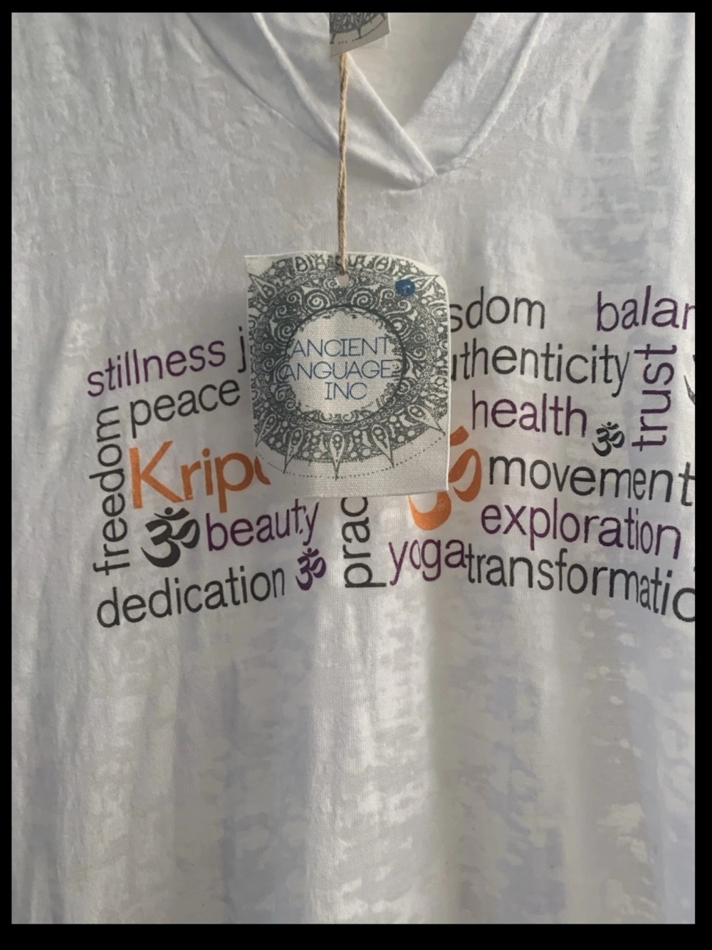 Women’s White Graphic V-Neck Shirt